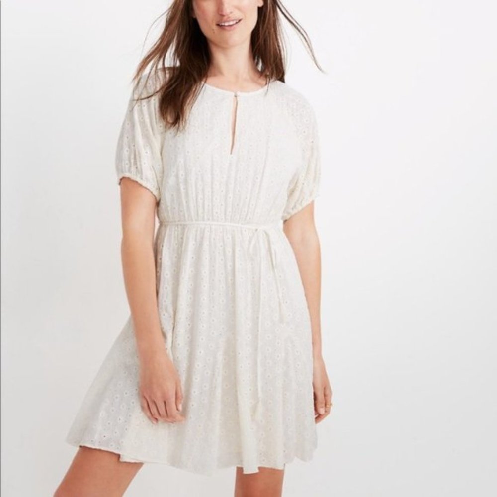Madewell Eyelet Tassel-Tie Mini Dress